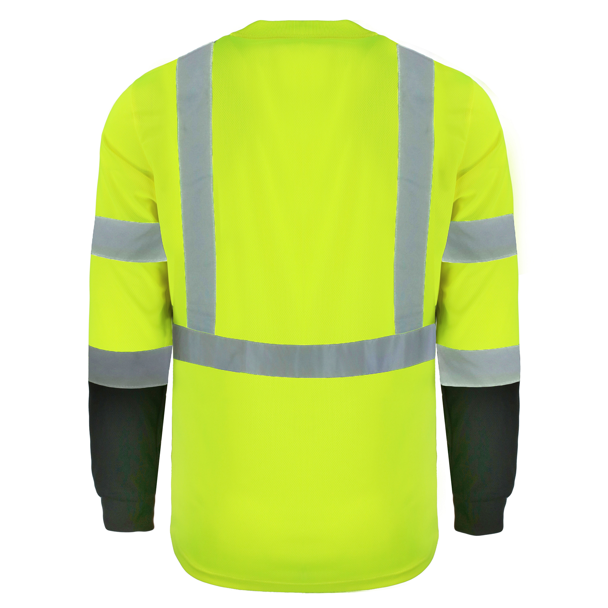 Picture of Safety Brite SB-C3LSBB Class 3 Long Sleeve HI VIS T-Shirt with Black Bottom